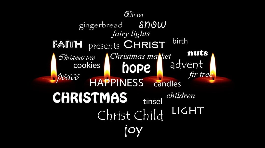 Advent candles and words