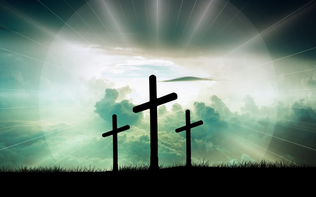 Easter_Three Crosses_green background